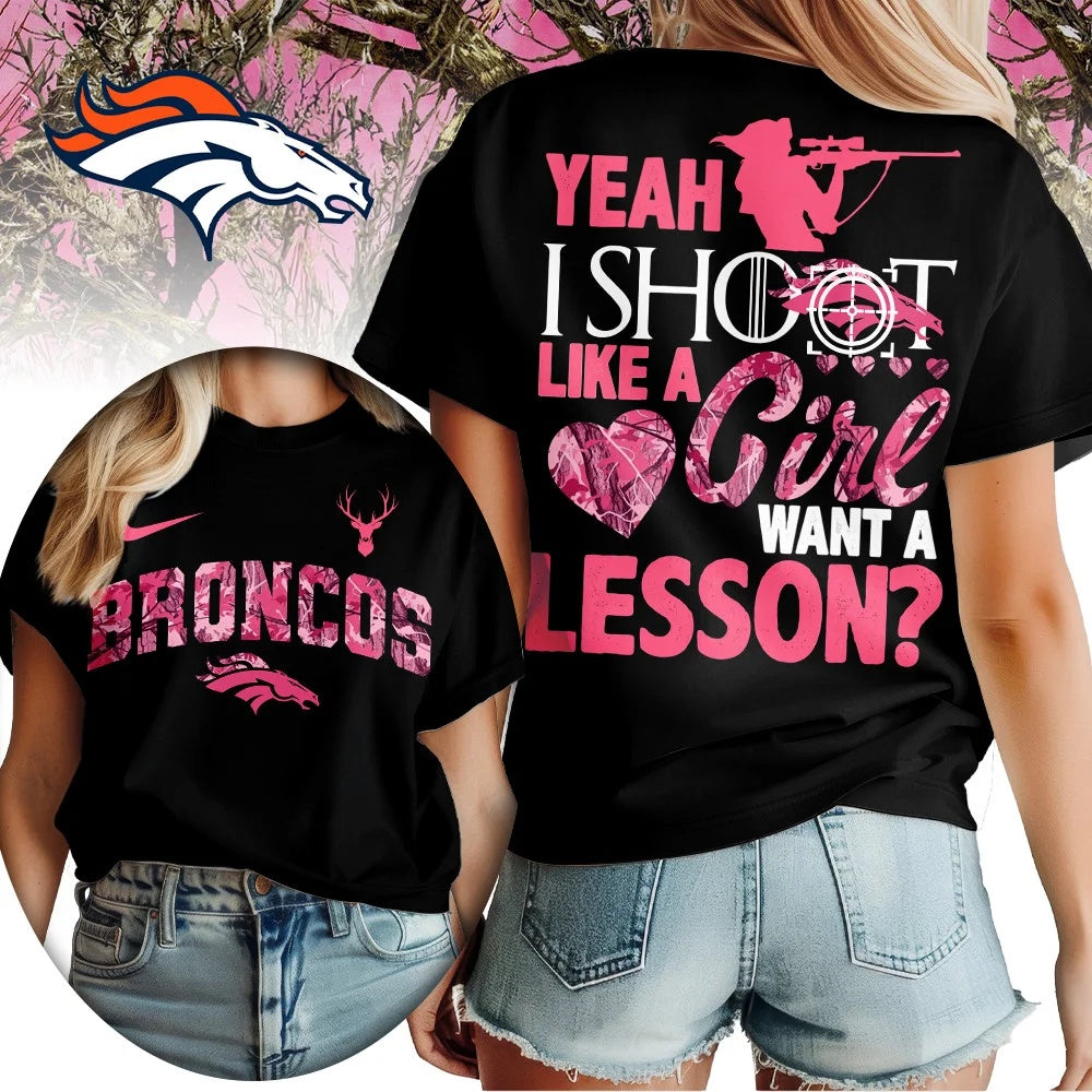 Denver Broncos Premium NFL Shoot Like A Girl Women Shirt