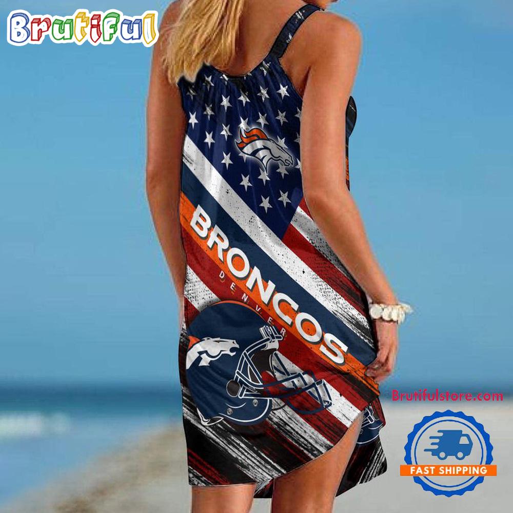 Denver Broncos USA Independence Day Women’s Summer Beach Sling Dress