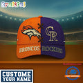 Denver Broncos x Colorado Rockies Sporty New Design Baseball Cap