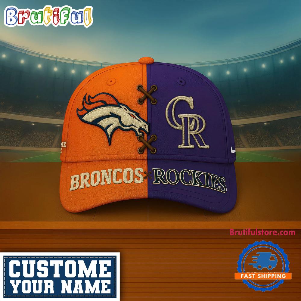 Denver Broncos x Colorado Rockies Sporty New Design Baseball Cap