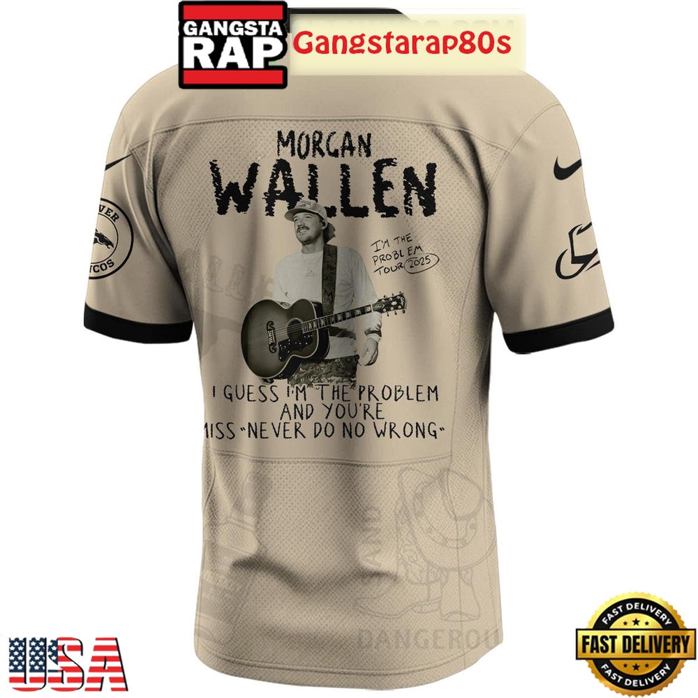 Denver Broncos x Morgan Wallen I’m The Problem Tour 2025 Football Jersey