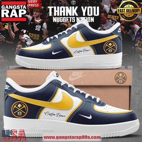 Denver Nuggets x Nike Custom Name Air Force 1 Sneakers Shoes