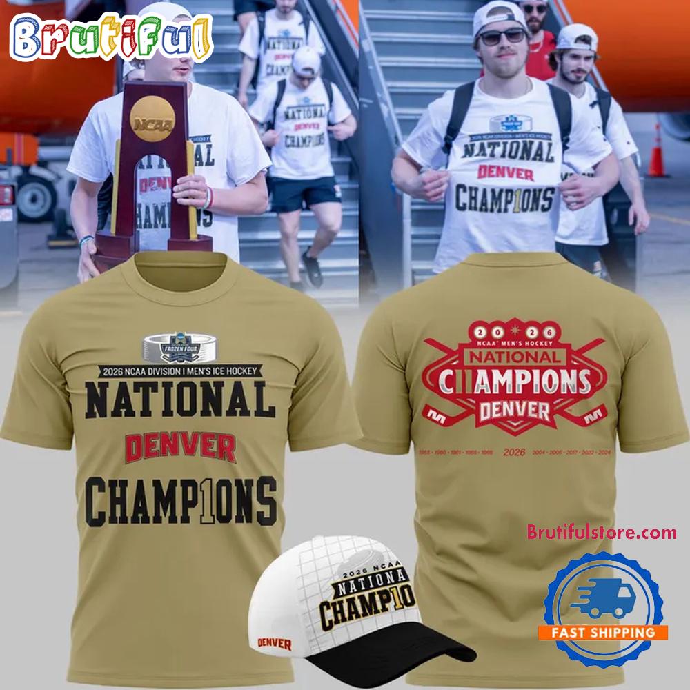 Denver Pioneers 2026 NCAA Frozen Four Men’s Ice Hockey National Champions Hoodie T-Shirt