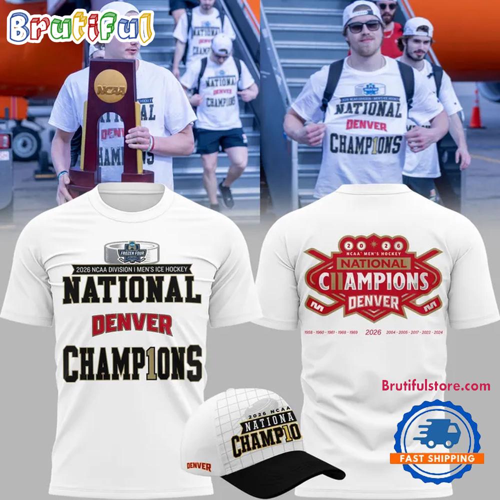 Denver Pioneers 2026 NCAA Frozen Four Men’s Ice Hockey National Champions Hoodie T-Shirt