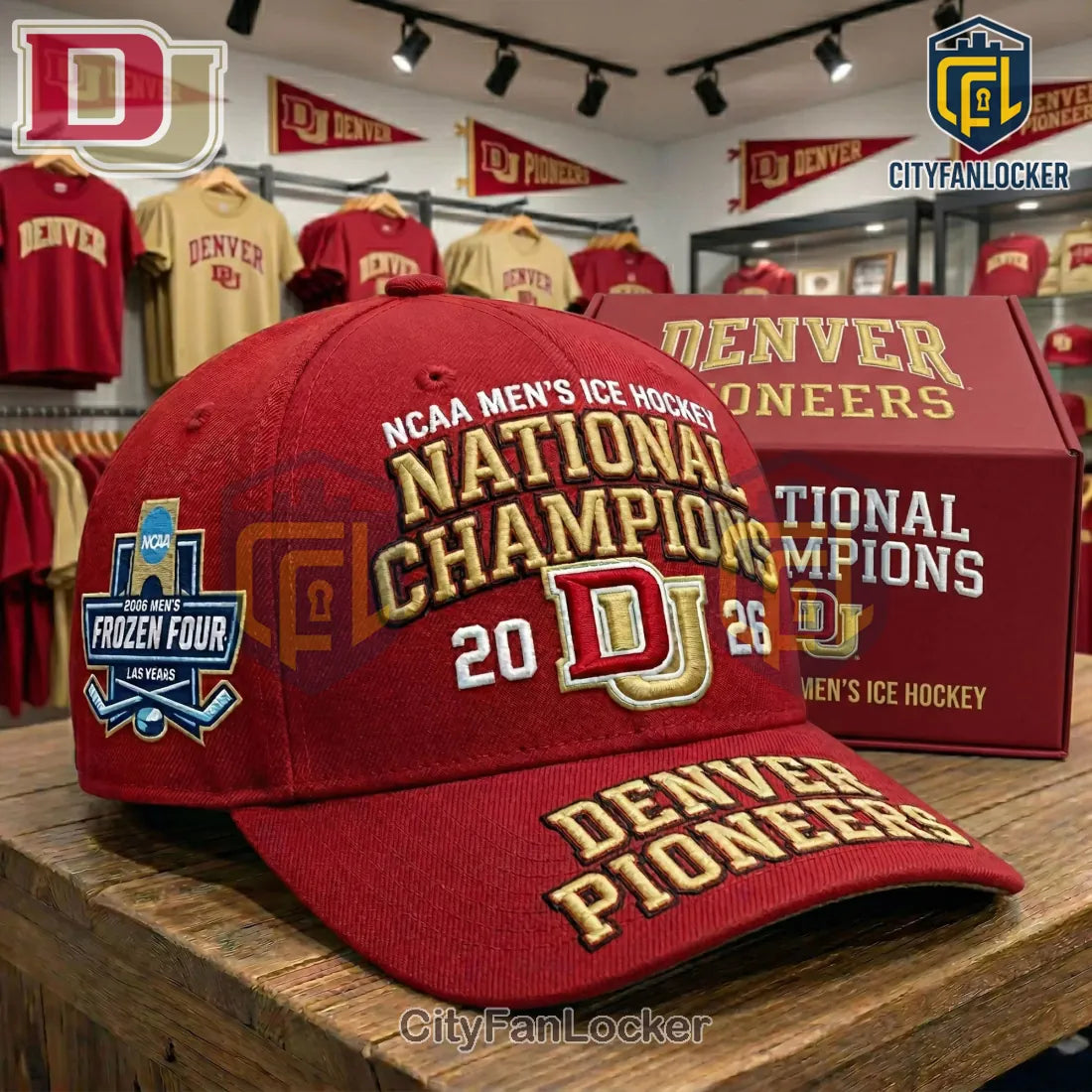 Denver Pioneers 2026 NCAA Men’s Ice Hockey National Champions Baseball Cap