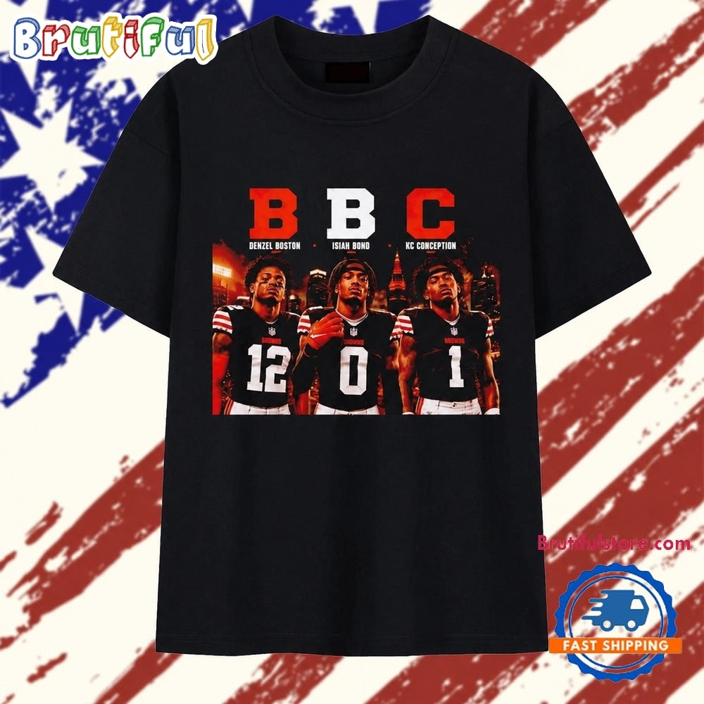 Denzel Boston Isiah Bond and KC Conception Cleveland Browns BBC Trio T Shirt