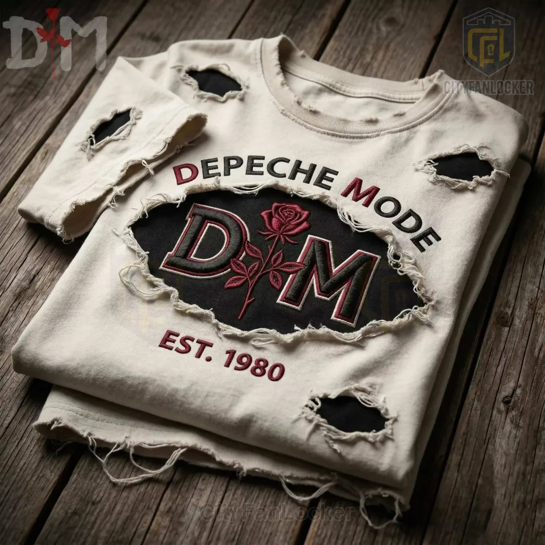Depeche Mode Ripped Distressed Est. 1980 Vintage Band T-Shirt