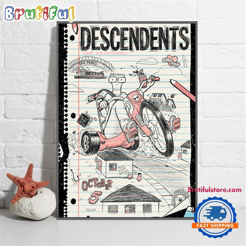 Descendents October 5 2024 Live At San Pedro, CA Band Tour Wall Art Poster Canvas