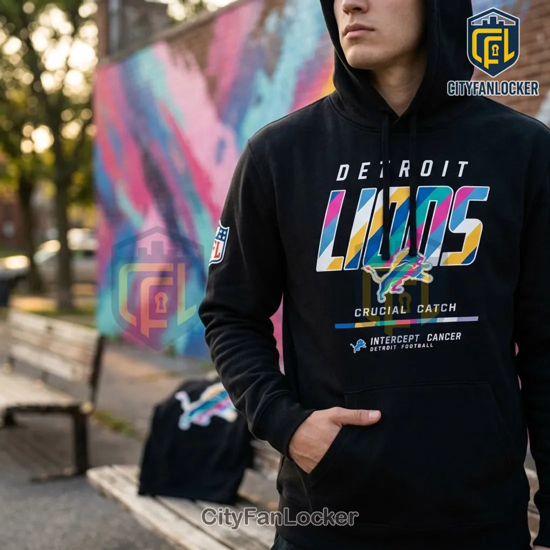 Detroit Lions 2026 Crucial Catch Black Hoodie