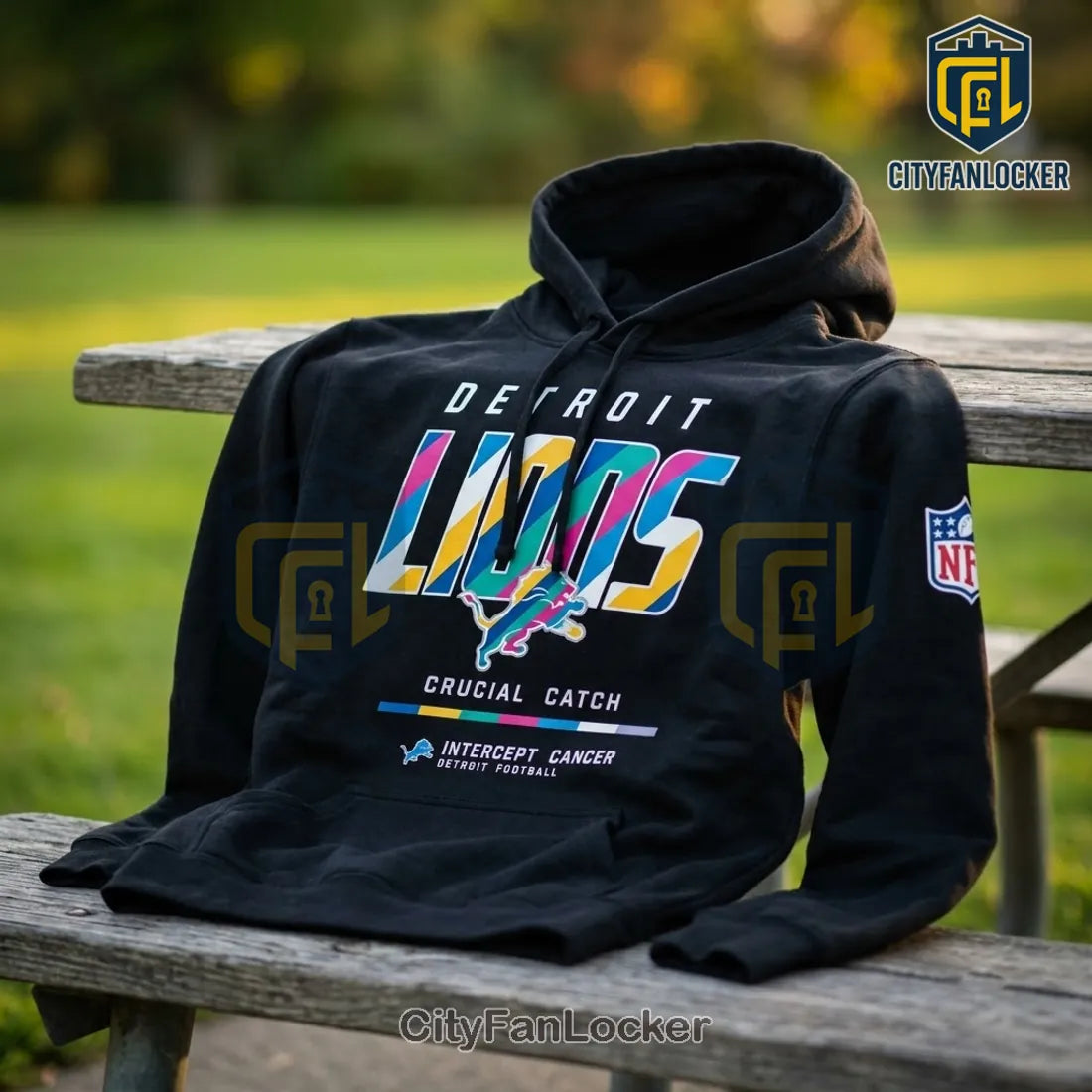 Detroit Lions 2026 Crucial Catch Black Hoodie