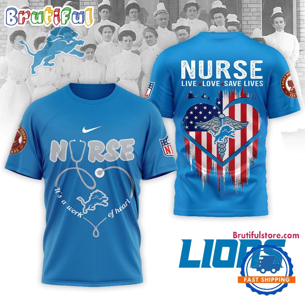 Detroit Lions 2026 NFL Army Nurse Corps 125th Anniversary 3D Shirt