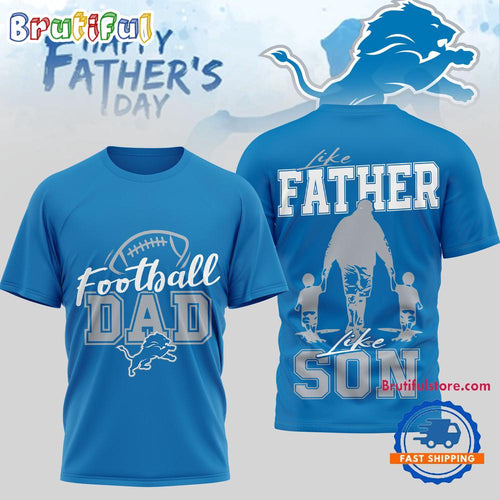 Detroit Lions 2026 NFL Happy Father Day New Design 3D T Shirt