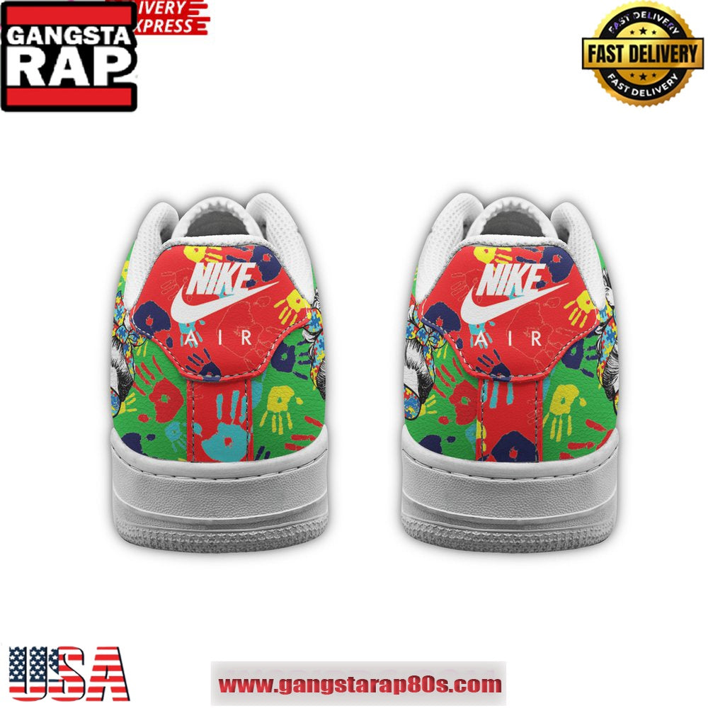 Detroit Lions Autism Awareness Air Force 1 Running Sneakers Shoes
