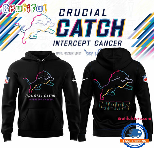 Detroit Lions Black 2024 NFL Crucial Catch Hoodie