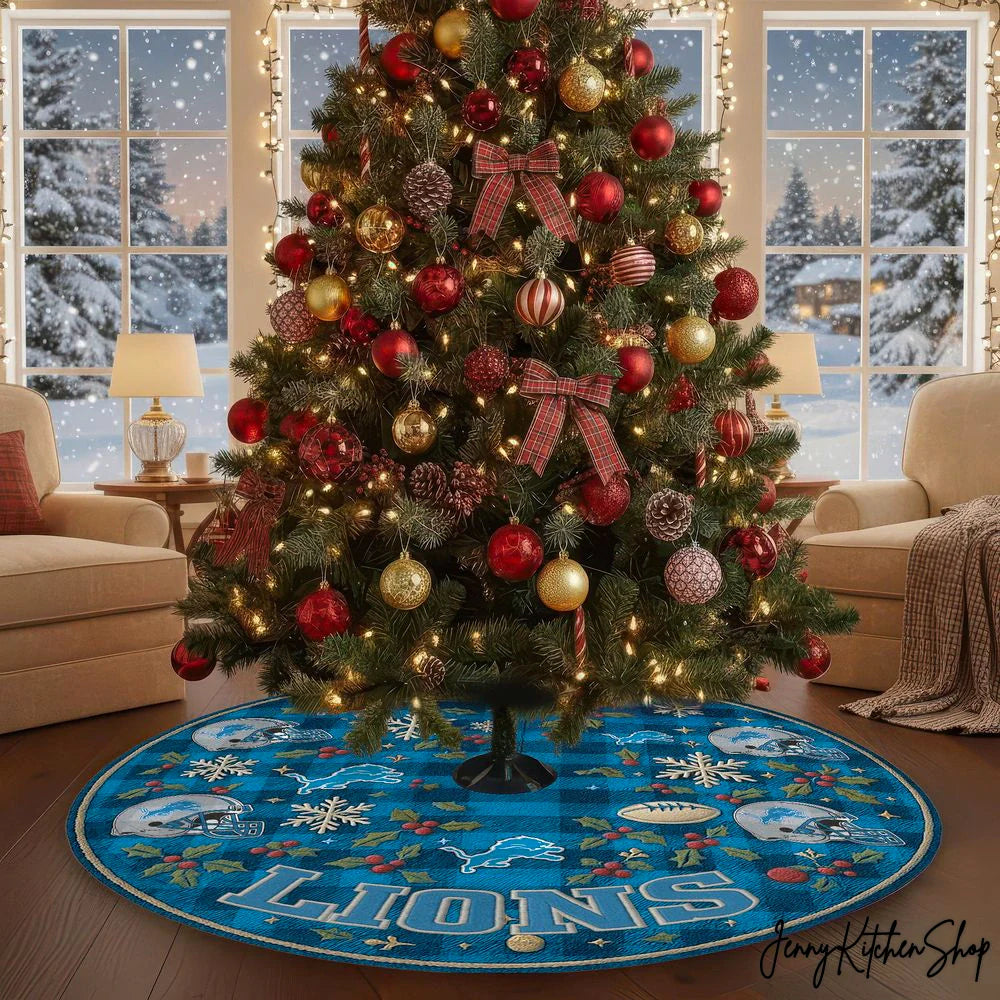 Detroit Lions Christmas Tree Skirt