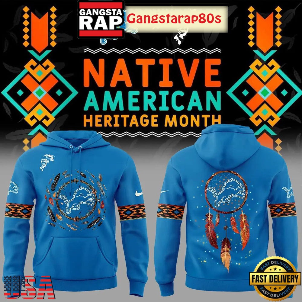 Detroit Lions Football Native American Heritage Month 2025 All Over Print Hoodie