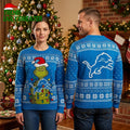 Detroit Lions Grinch Hand Stealing Football Ugly Christmas Sweater