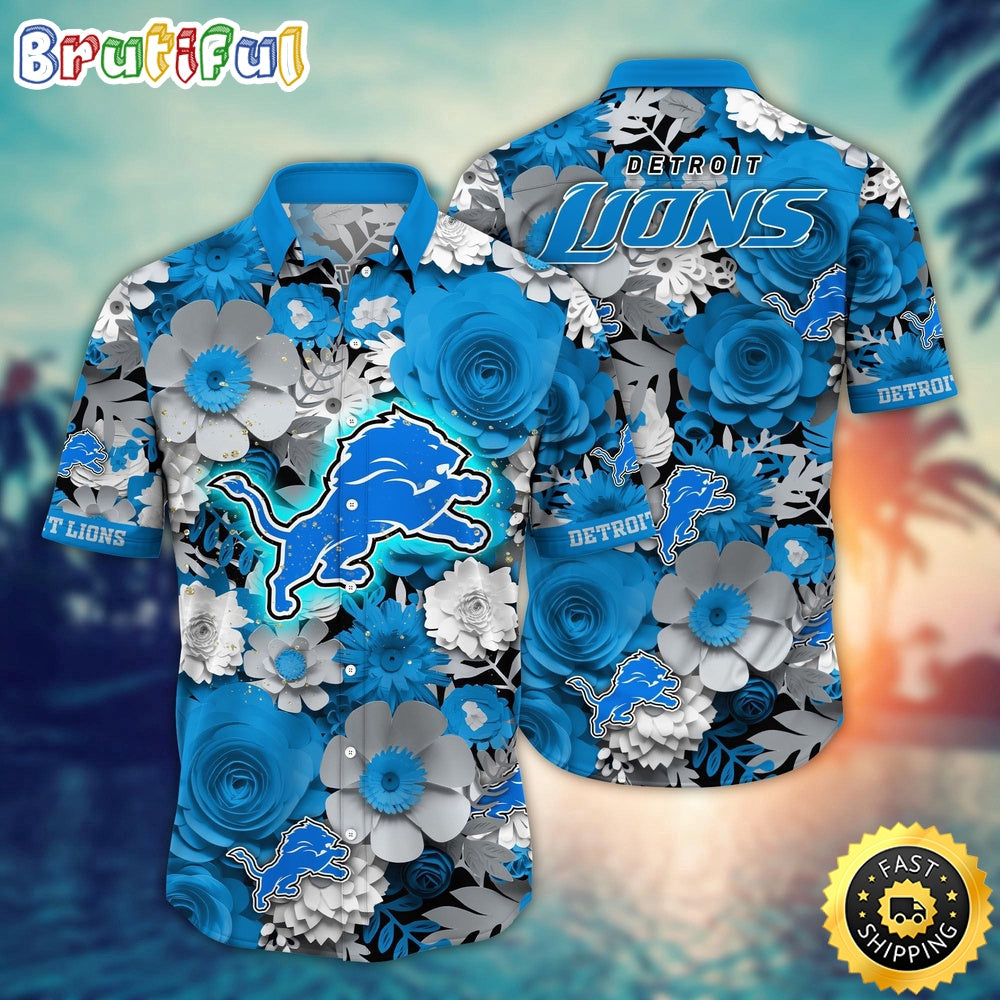 Detroit Lions Hawaii Shirt Flower Colorful Coastal Wear
