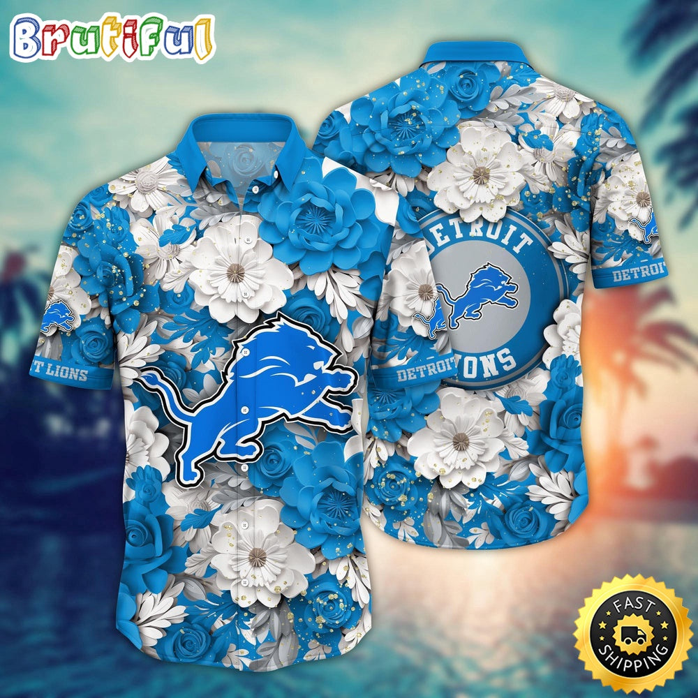 Detroit Lions Hawaii Shirt Flower Summer Vibes