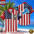 Detroit Lions USA Flag 250 Years of Freedom Anniversary 1776-2026 Summer Hawaiian Shirt