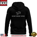 Detroit Lions Height Weight Speed 2025 Special Black Hoodie Shirt
