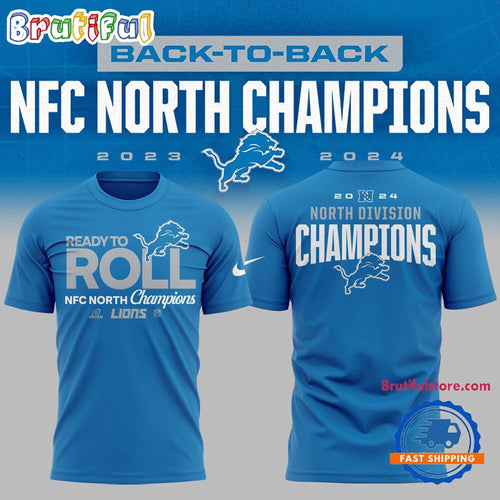 Detroit Lions NFC North Division Champions 2024 Blue T Shirt