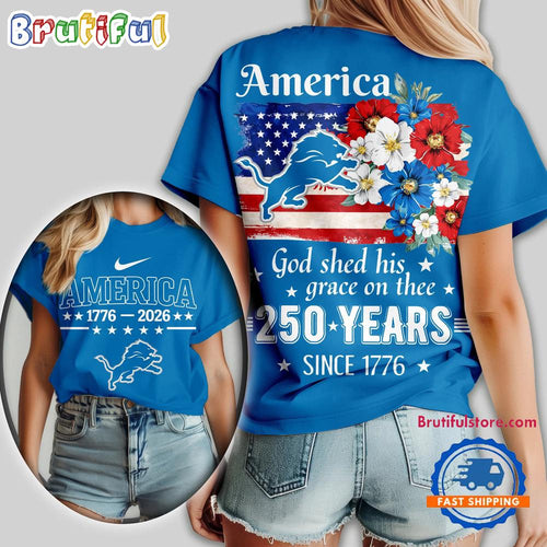 Detroit Lions NFL America God Shed His Grace On Thee Unisex T Shirt