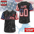 Detroit Lions NFL American Pride Custom Baseball Jersey Shirt