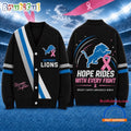 Detroit Lions NFL Breast Cancer Hope Rides With Every Fight Cardigan