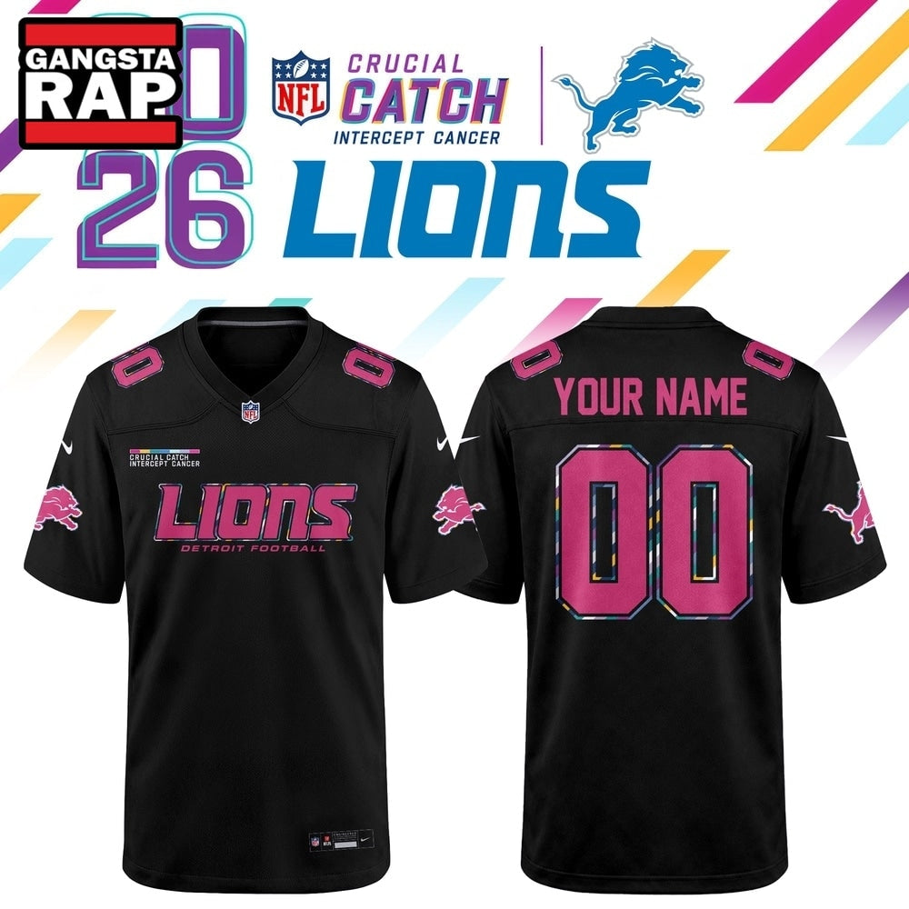 Detroit Lions NFL Crucial Catch 2026 Black Limited Edition Football Jersey