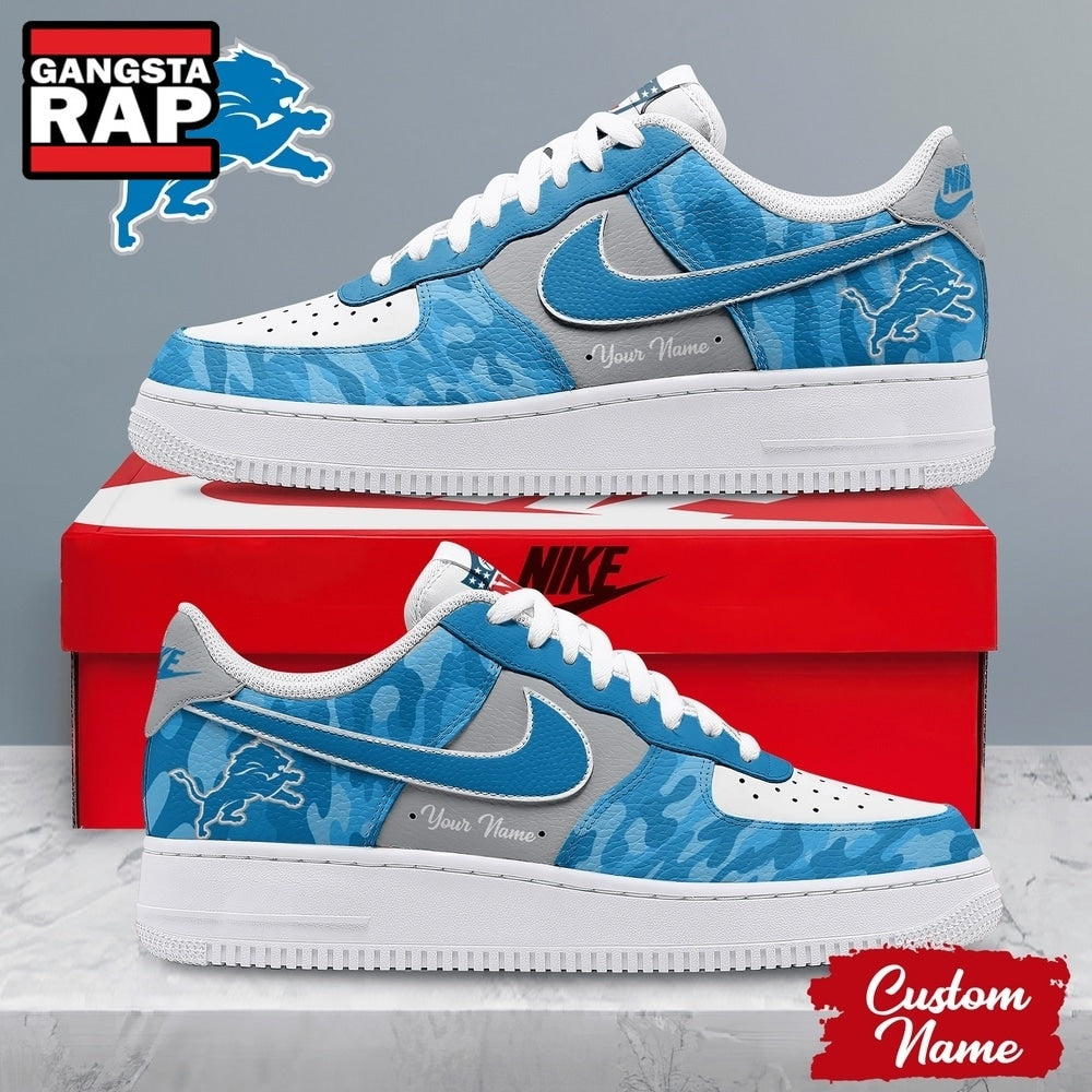 Detroit Lions NFL End Zone Energy Air Force 1 Sneaker Shoes