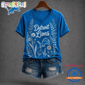 Detroit Lions NFL Floral Garden V Neck T Shirt