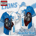 Detroit Lions NFL Game Day Grateful Dead Baseball Jersey Shirt