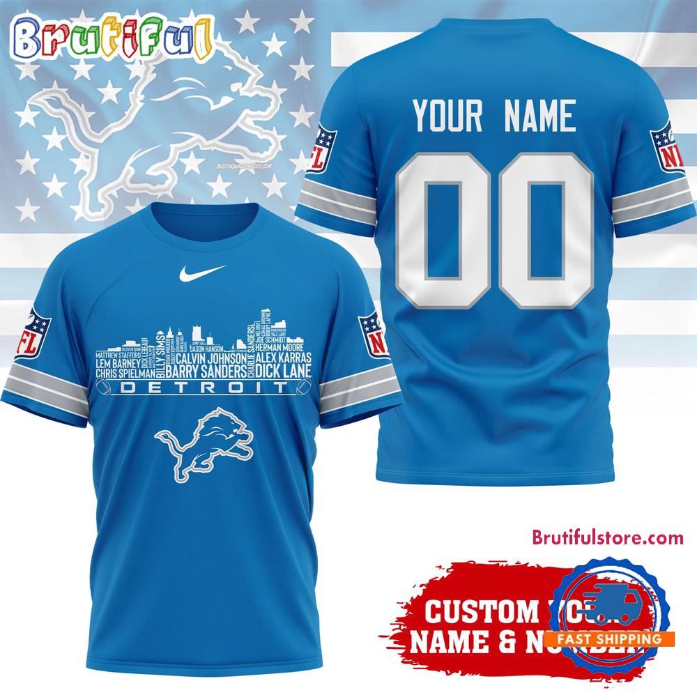 Detroit Lions NFL Game Day Skyline Names Limited Edition 3D Shirt