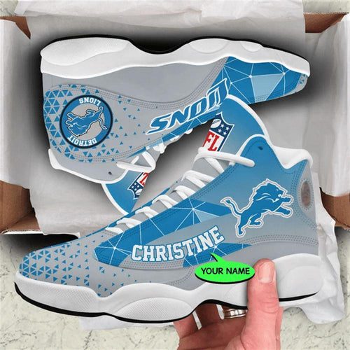 Detroit Lions NFL Custom Name Retro Jordan 13 Shoes