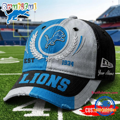 Detroit Lions NFL Split Color New Era Classic Cap