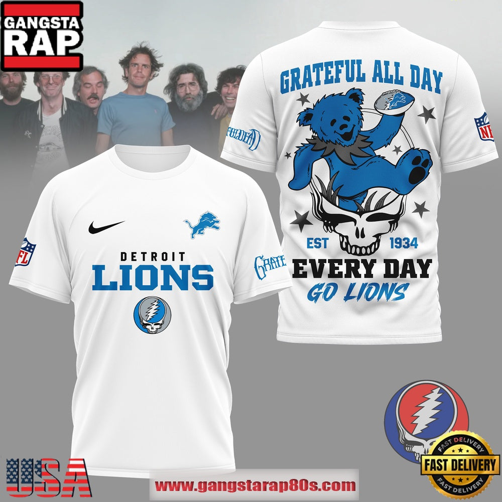 Detroit Lions NFL x Grateful Dead All Day Vintage T-Shirt