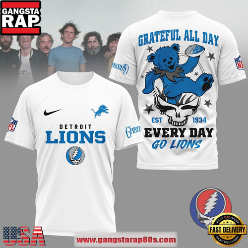 Detroit Lions NFL x Grateful Dead All Day Vintage T-Shirt