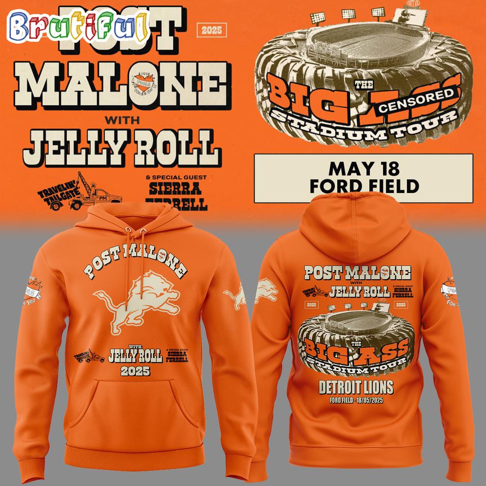 Detroit Lions Post Malone With Jelly Roll 2025 Hoodie T-Shirt