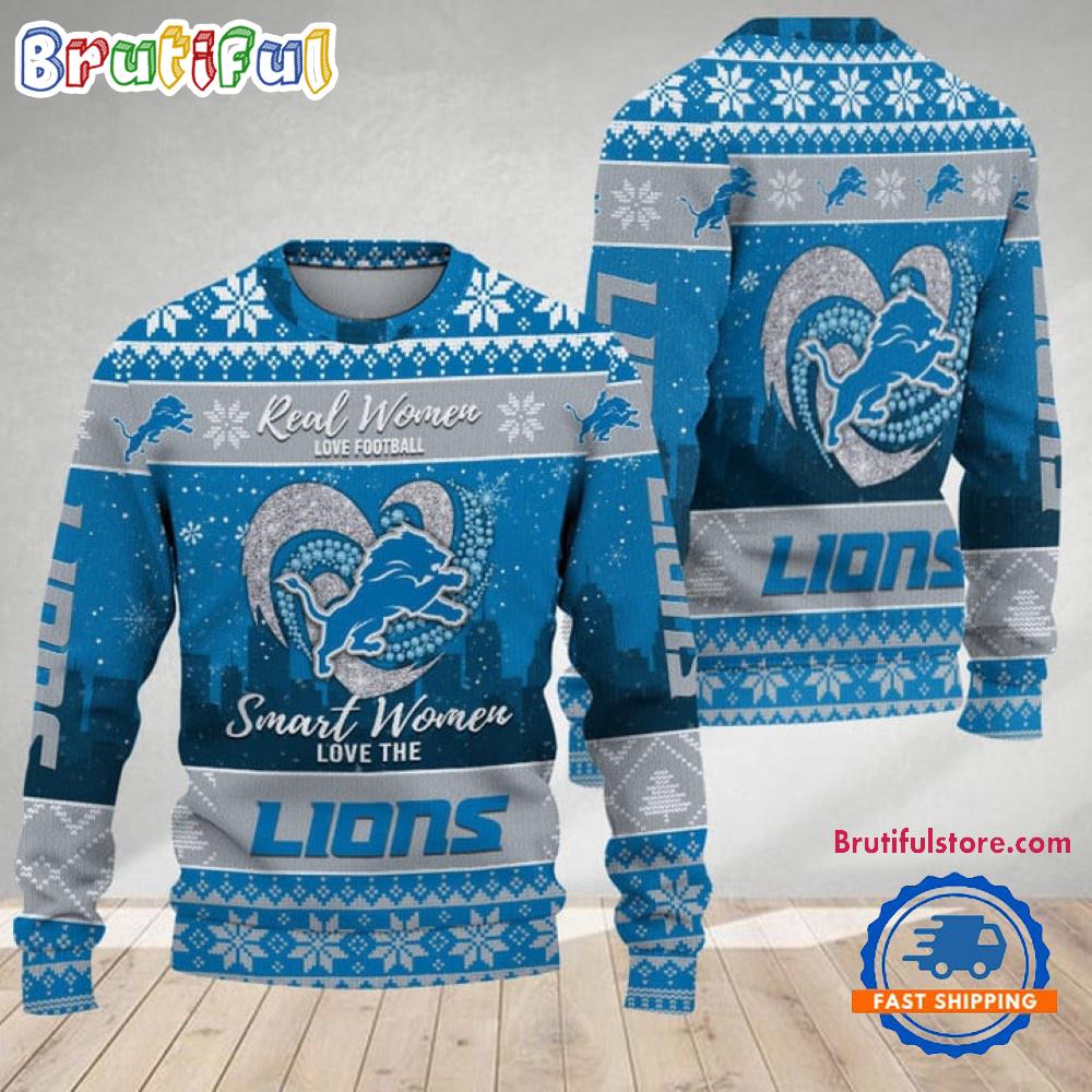 Detroit Lions Real Women Love Football Ugly Christmas Sweater