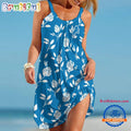 Detroit Lions Rose Pattern Women’s Summer Beach Sling Dress