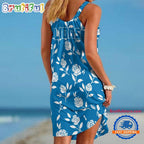 Detroit Lions Rose Pattern Women’s Summer Beach Sling Dress