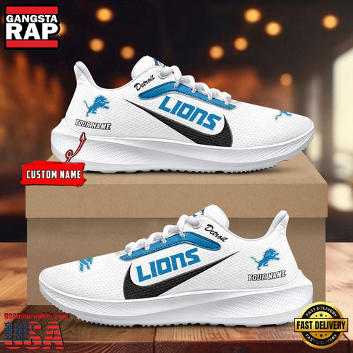 Custom Name Detroit Lions New Design Air Force 1 Shoes Running Sneakers
