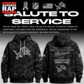Detroit Lions Salute to Service Camo 2026 Black Hoodie T-Shirt