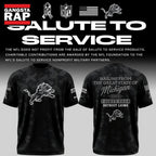 Detroit Lions Salute to Service Camo 2026 Black Hoodie T-Shirt
