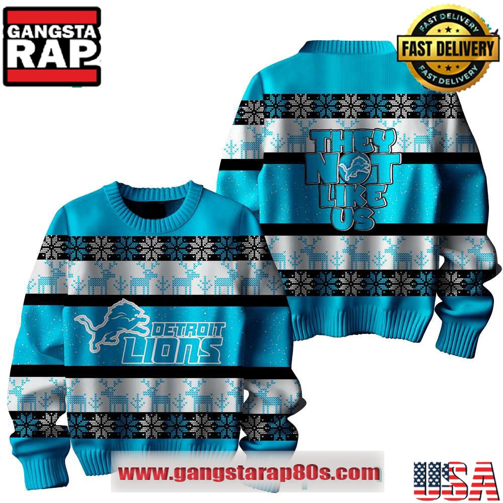 Detroit Lions They Not Like Us Ugly Xmas Sweater
