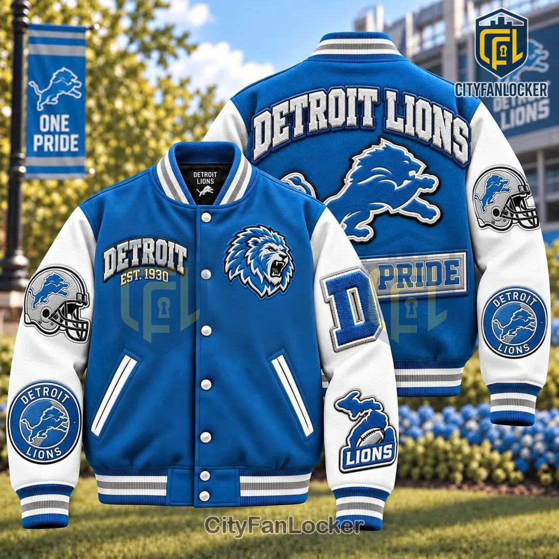 Detroit Lions Varsity Baseball Jacket