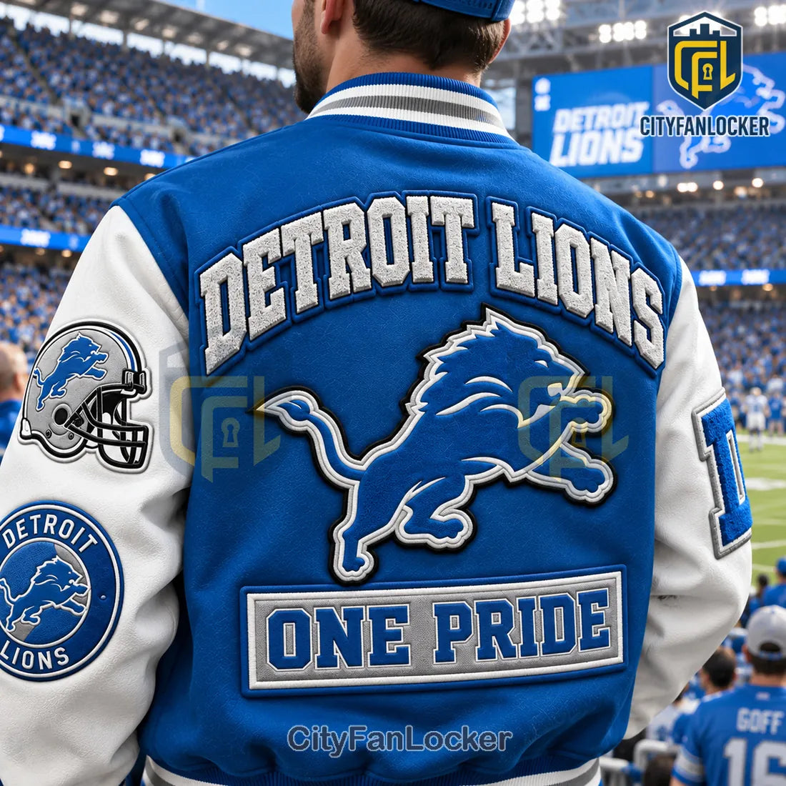 Detroit Lions Varsity Baseball Jacket