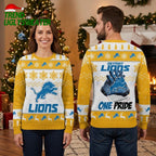 Detroit Lions Winter Pride Logo Ugly Christmas Sweater