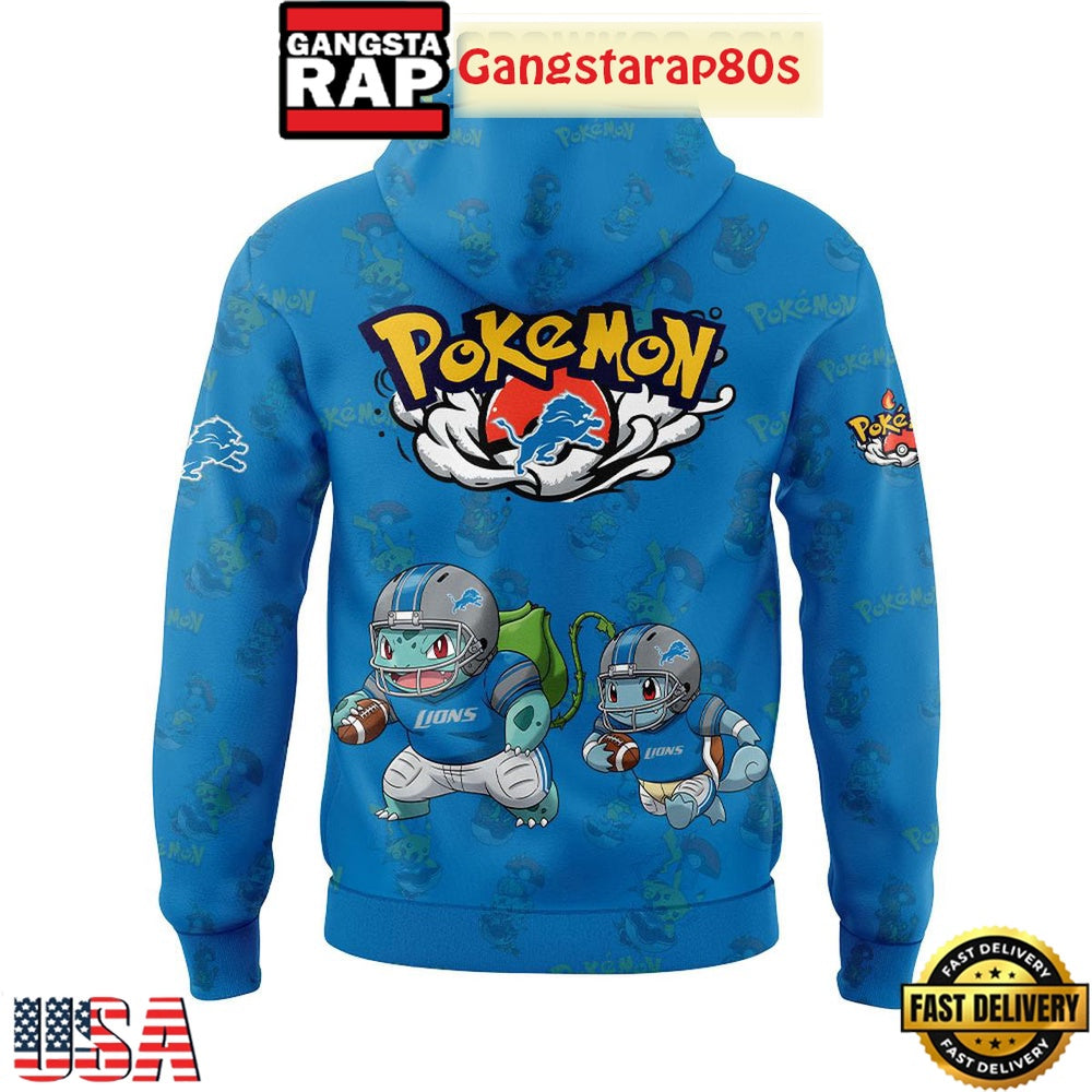 Detroit Lions x Pokemon Go 2025 Unisex 3D Hoodie